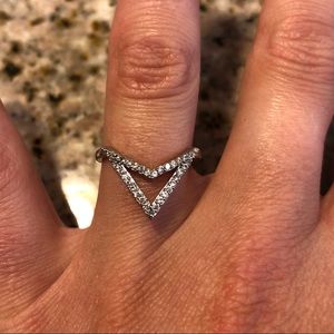 Melanie Auld Silver and Pavé Arrow Ring